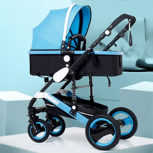 Luxury Multifunctional 3 in 1 Baby Stroller Portable High Landscape Stroller Folding Carriage Red Gold Newborn Baby Stroller