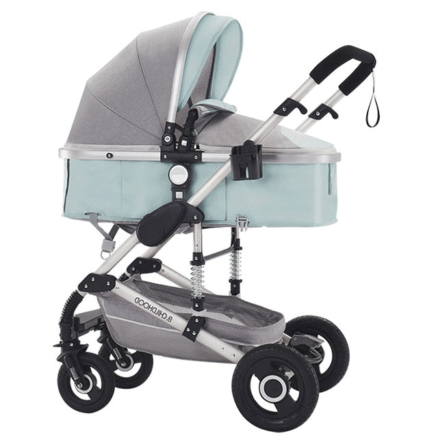 Luxury Multifunctional 3 in 1 Baby Stroller Portable High Landscape Stroller Folding Carriage Red Gold Newborn Baby Stroller