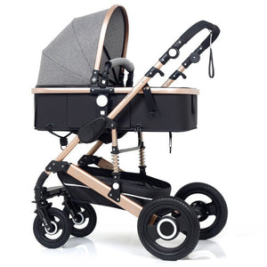 Luxury Multifunctional 3 in 1 Baby Stroller Portable High Landscape Stroller Folding Carriage Red Gold Newborn Baby Stroller