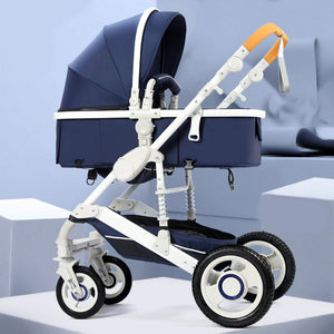 Luxury Multifunctional 3 in 1 Baby Stroller Portable High Landscape Stroller Folding Carriage Red Gold Newborn Baby Stroller