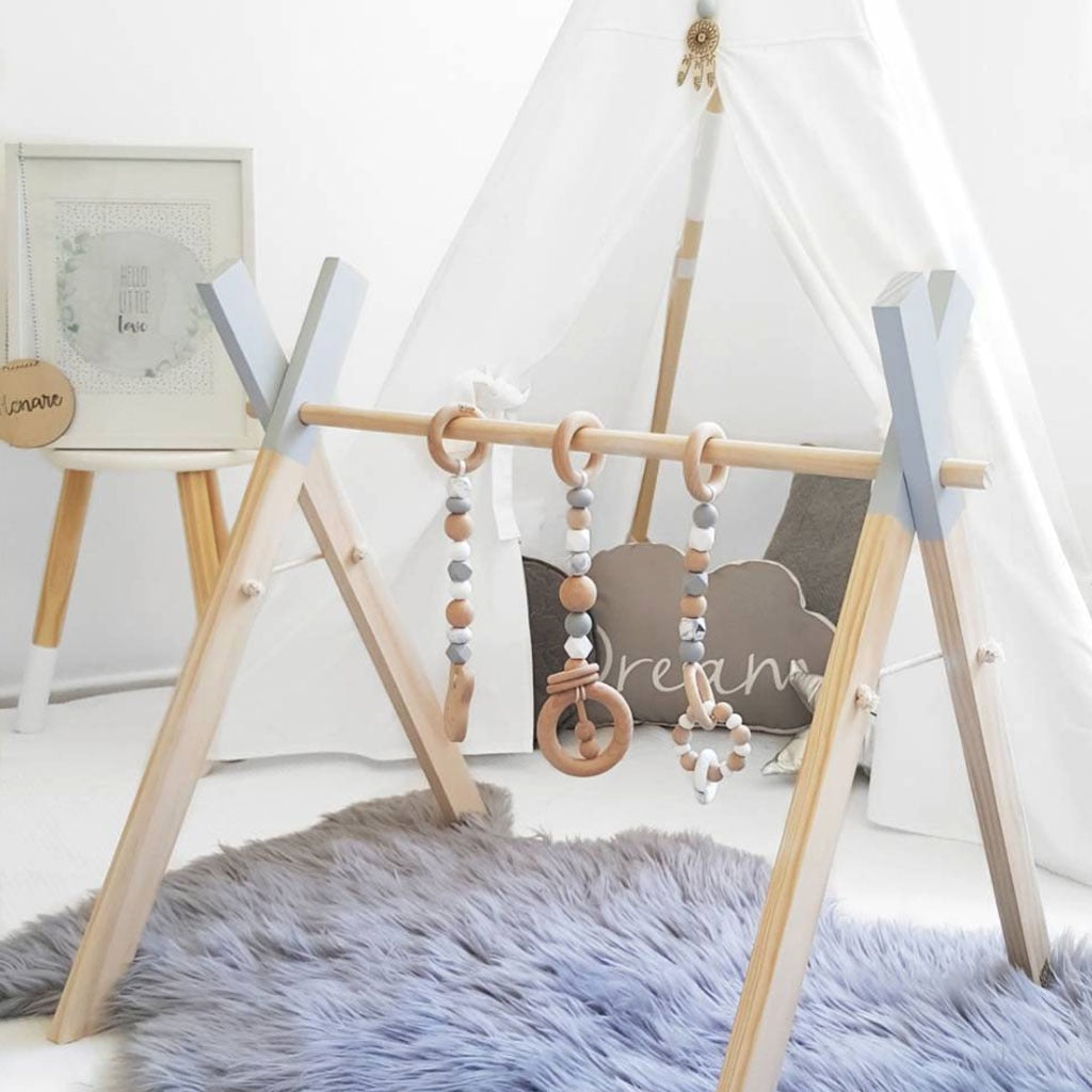 Nórdico Baby Gym Play Nursery anillo sensorial-pull juguete marco de madera sala infantil niño ropa Rack regalo niños habitación decoración A10