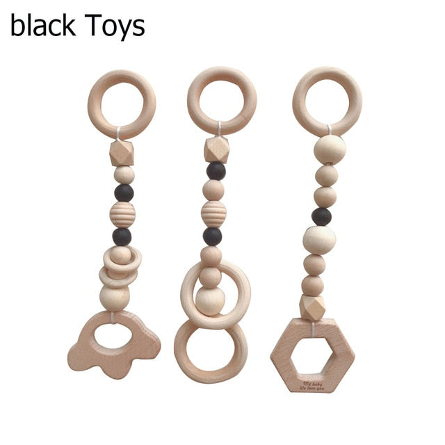 Nórdico Baby Gym Play Nursery anillo sensorial-pull juguete marco de madera sala infantil niño ropa Rack regalo niños habitación decoración A10