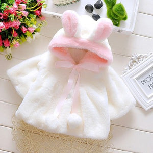 Baby Girls Coat Winter Spring Baby Girls Princess Coat Jacket Rabbit Ear Hoodie Casual Outerwear for girl  Infants clothing