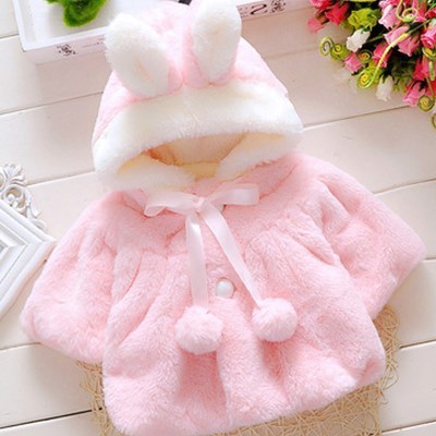Baby Girls Coat Winter Spring Baby Girls Princess Coat Jacket Rabbit Ear Hoodie Casual Outerwear for girl  Infants clothing