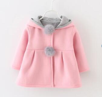 Baby Girls Coat Winter Spring Baby Girls Princess Coat Jacket Rabbit Ear Hoodie Casual Outerwear for girl  Infants clothing