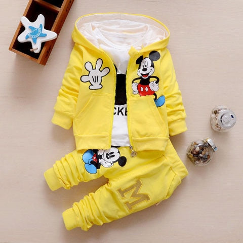 Toddler Baby Girls Boys Clothing Sets Spring Autumn Kids Outfits Hoodie+T-shirt+Pants 3pcs Tracksuit Children Clothes Sport Suit