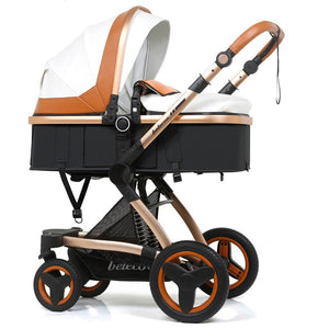 High Landscape Baby Stroller 3 in 1 Luxury Hot Mom Stroller Travel Pram Reversible Baby Trolley Pink Stroller with Car Seat