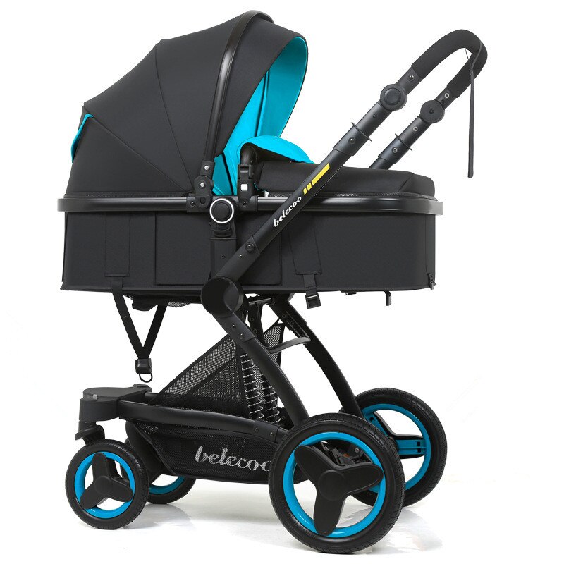 High Landscape Baby Stroller 3 in 1 Luxury Hot Mom Stroller Travel Pram Reversible Baby Trolley Pink Stroller with Car Seat