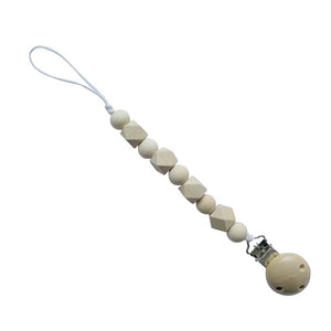 Rabbit Pacifier Clip Chains Wooden Pacifier Clips Baby Teething Toys Wood Bead Dummy Clip Holder Soother Chains for Baby Chew