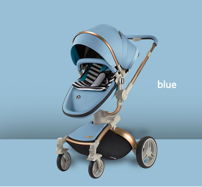 Diamond high land scape  baby stroller 2 in 1 with luxury leather baby carriage