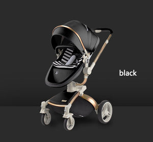 Diamond high land scape  baby stroller 2 in 1 with luxury leather baby carriage