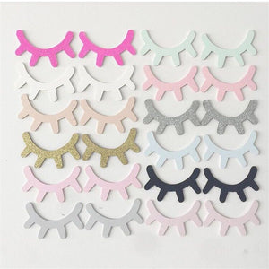 2PCS Wooden 3D Cute Sleepy Eyes Eyelash Pattern Wall Sticker DIY Kids Room Living Room Decoration Baby Nursery Wall Art