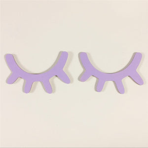 2PCS Wooden 3D Cute Sleepy Eyes Eyelash Pattern Wall Sticker DIY Kids Room Living Room Decoration Baby Nursery Wall Art