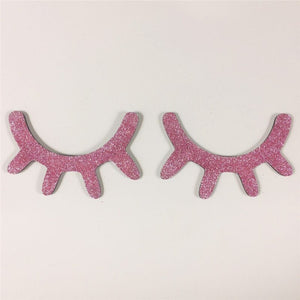 2PCS Wooden 3D Cute Sleepy Eyes Eyelash Pattern Wall Sticker DIY Kids Room Living Room Decoration Baby Nursery Wall Art