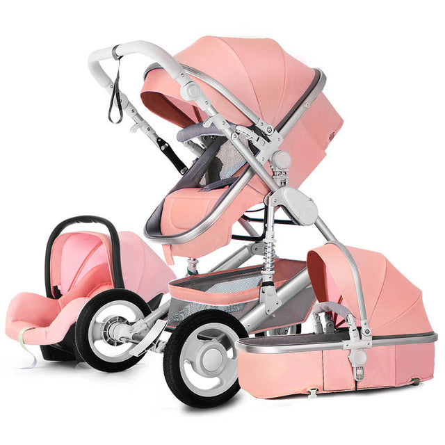 7.8 High Landscape Luxury Infant 3 In 1 Stroller Baby Stroller Carriage Basket Four Wheels Stroller Baby Safe Seat