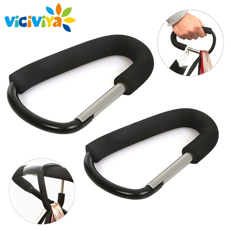Stroller Hooks Aluminium Baby Stroller Hook Metal Carabiner Shopping Bag Carriage Hooks Pushchair Baby Accessories Stroller Hook
