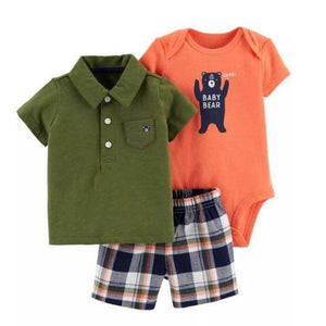 cartoon tshirt tops+bodysuit+shorts for baby boy clothes newborn set 2019 summer outfit new born clothing suit tracksuit costume