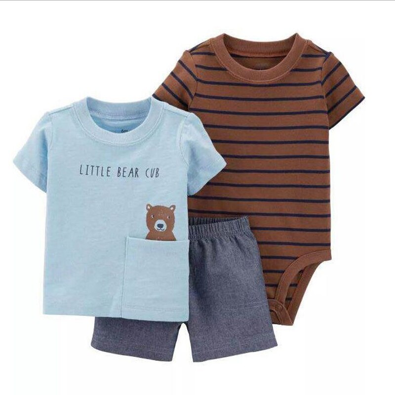 cartoon tshirt tops+bodysuit+shorts for baby boy clothes newborn set 2019 summer outfit new born clothing suit tracksuit costume