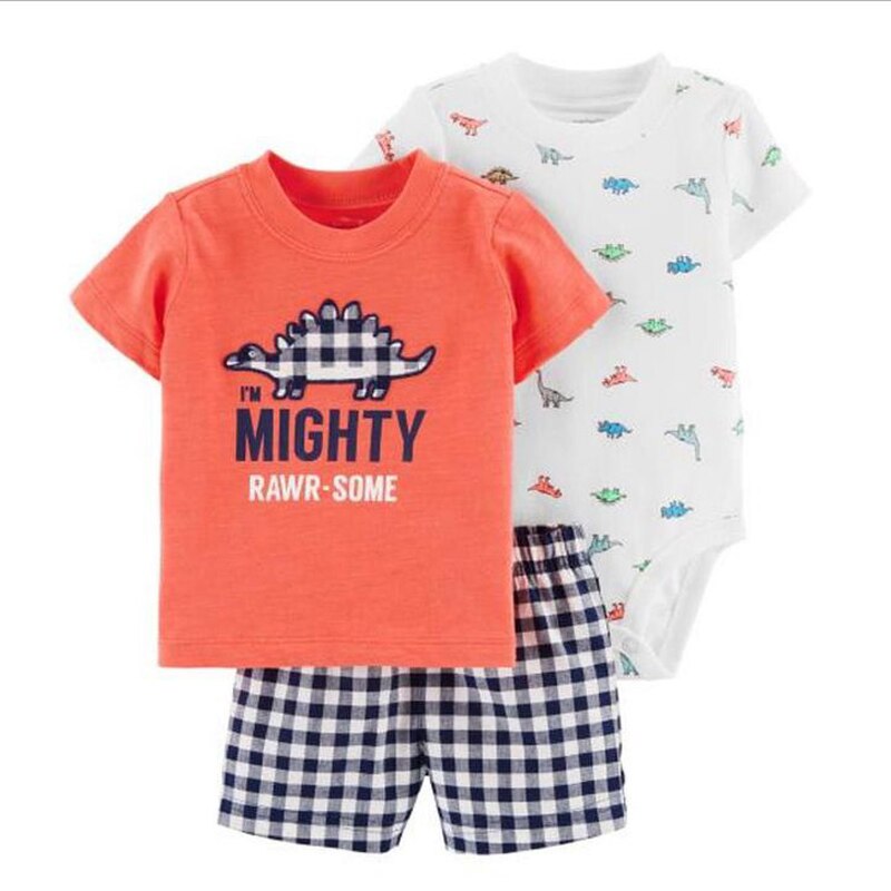 cartoon tshirt tops+bodysuit+shorts for baby boy clothes newborn set 2019 summer outfit new born clothing suit tracksuit costume
