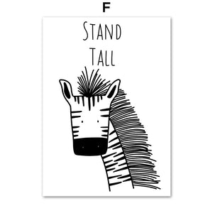 Wall Art Canvas Painting Fox Zebra Tiger Elephant Penguin Cartoon Nordic Posters And Prints Wall Pictures For Kids Room Baby Boy