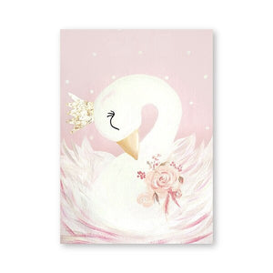 Canvas Prints Poster Wall Artwork Nordic Painting Swan Princess Baby Girls Modern Living Room Pictures Home Decoration Modular