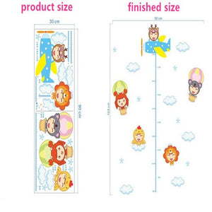% Cute animals stack height measure wall stickers decal kids vinyl wallpaper mural baby girl boy room Growth Chart stickers
