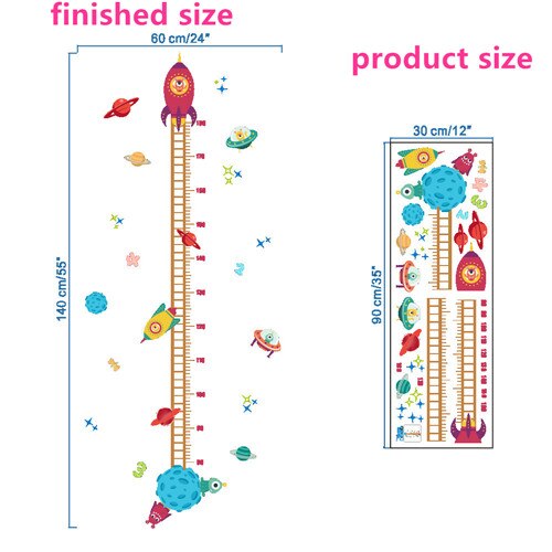 % Cute animals stack height measure wall stickers decal kids vinyl wallpaper mural baby girl boy room Growth Chart stickers