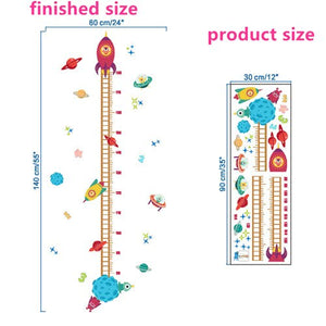 % Cute animals stack height measure wall stickers decal kids vinyl wallpaper mural baby girl boy room Growth Chart stickers