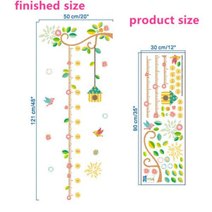 % Cute animals stack height measure wall stickers decal kids vinyl wallpaper mural baby girl boy room Growth Chart stickers