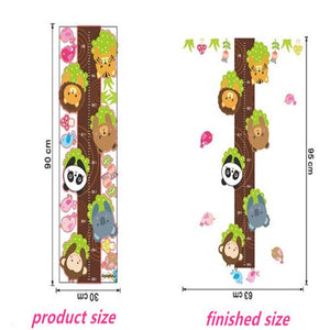 % Cute animals stack height measure wall stickers decal kids vinyl wallpaper mural baby girl boy room Growth Chart stickers