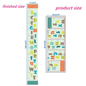 % Cute animals stack height measure wall stickers decal kids vinyl wallpaper mural baby girl boy room Growth Chart stickers