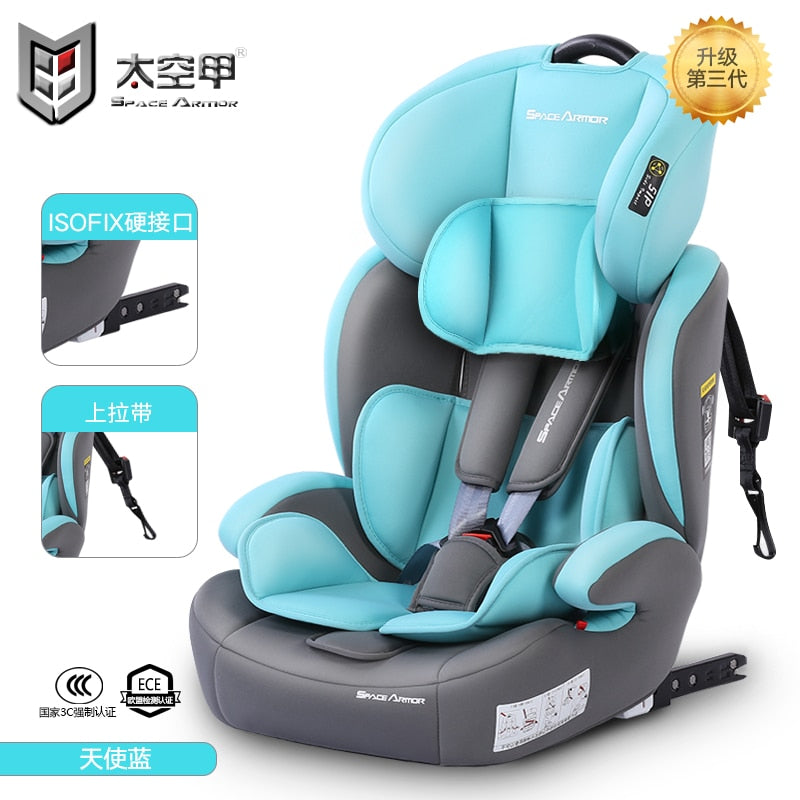 Child Car Seat Isofix Dual Interface Child Safety Seat 0-12Y  Portable Car Seat 5-point Seat Belt Eight Height Adjustment