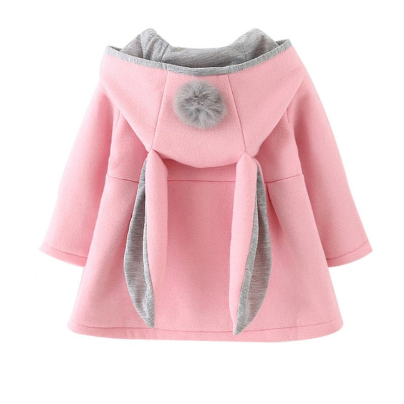 Baby Girls Coat Winter Spring Baby Girls Princess Coat Jacket Rabbit Ear Hoodie Casual Outerwear for girl  Infants clothing